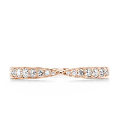 Rose Gold Curved Eternity Wedding Band