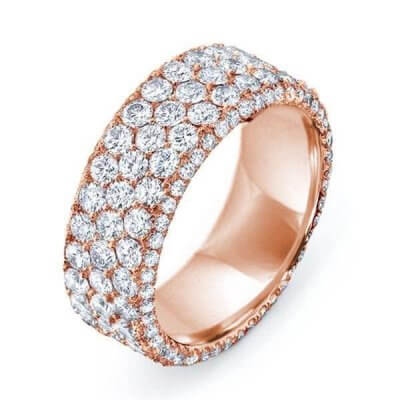 Rose Gold Micro Pave Eternity Wedding Band