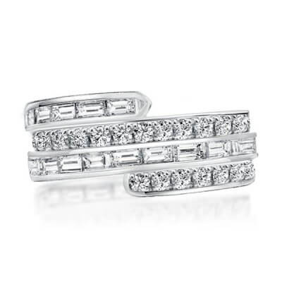 Multi-Row Special Design Round & Baguette Wedding Band