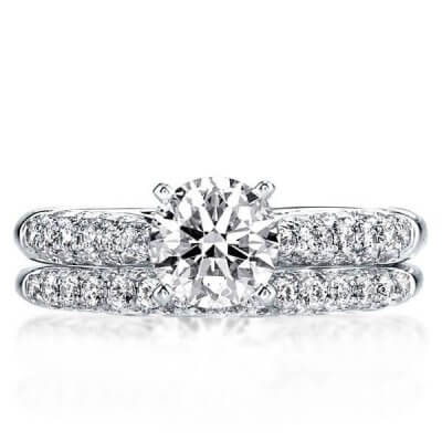 Pave Setting Created White Sapphire Bridal Set (2.56 CT. TW.)