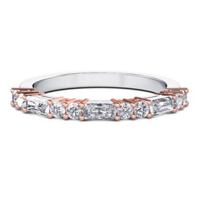 Two Tone Classic Thin Wedding Band (0.72 CT. TW.)