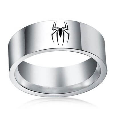 Simple Design Sipder-Man Stainless Steel Men's Ring