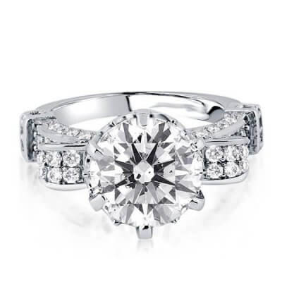 Italo Floral Design Created White Sapphire Engagement Ring