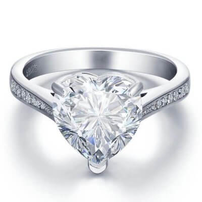 Italo Heart Design Created White Sapphire Engagement Ring