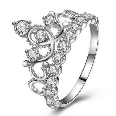 Italo Crown Created White Sapphire Engagement Ring