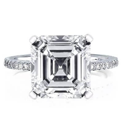 Italo Classic Created White Sapphire Engagement Ring