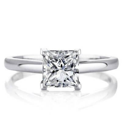 Italo Princess Solitaire Created White Sapphire Engagement Ring