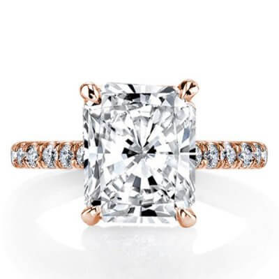 Rose Gold Radiant Solitaire Engagement Ring