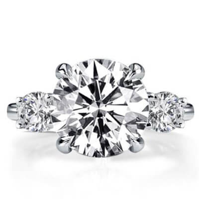 Italo Three Stone Created White Sapphire Engagement Ring