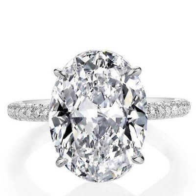 Italo Oval Created White Sapphire Engagement Ring