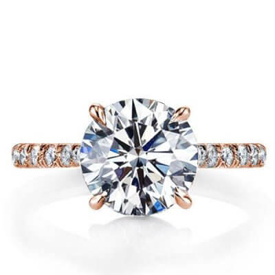 Rose Gold Classic Half Eterntiy Engagement Ring