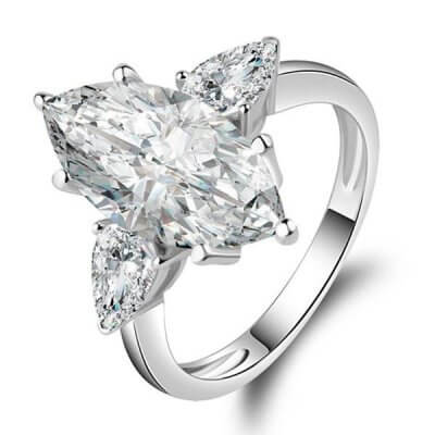 Marquise Three Stone Engagement Ring