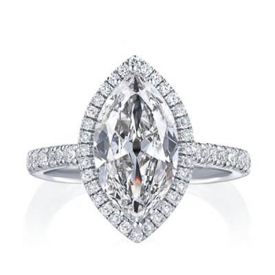 Classic Halo Marquise Engagement Ring