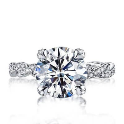 Italo Infinity Shank Created White Sapphire Engagement Ring