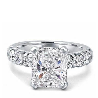 Radiant Half Eternity Engagement Ring