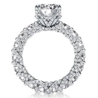 Italo Eternity Round Created White Sapphire Engagement Ring 