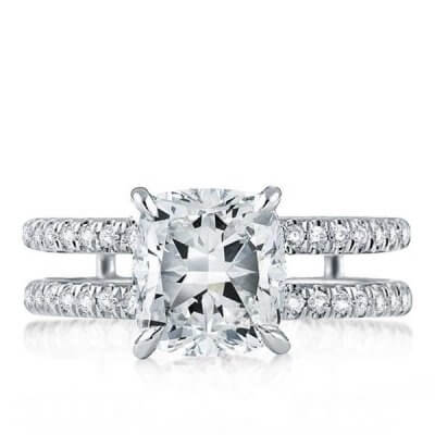 Italo Double Row Created White Sapphire Engagement Ring