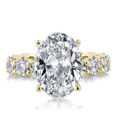 Golden  Eternity Oval Engagement Ring