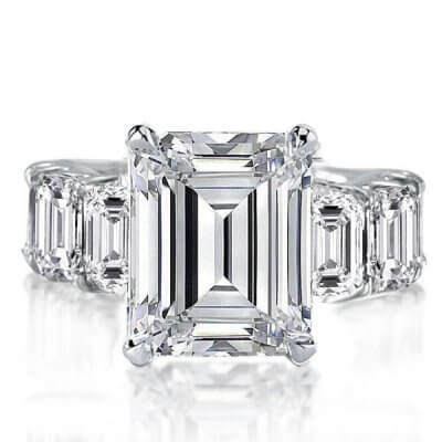 Italo Emerald Eternity Created White Sapphire Engagement Ring