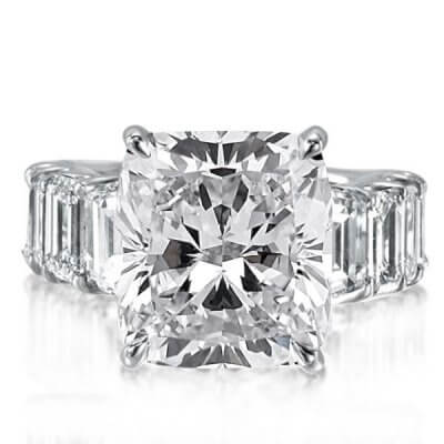Italo Cushion Created White Sapphire Engagement Ring