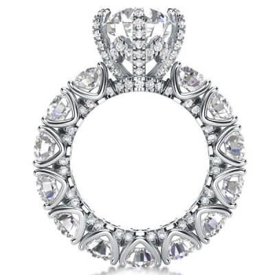 Italo Eternity Round Created White Sapphire Engagement Ring