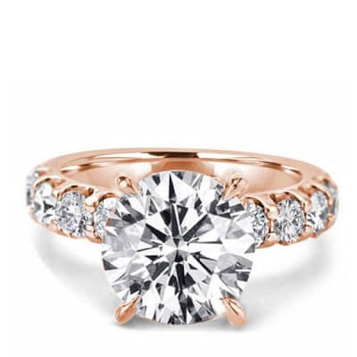 Italo Rose Gold Classic Round Engagement Ring