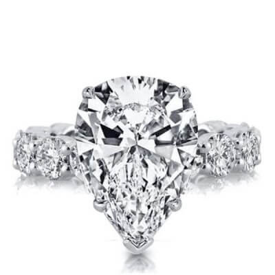 Italo Pear Eternity Created White Sapphire Engagement Ring