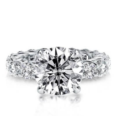 Italo Round Eternity Created White Sapphire Engagement Ring