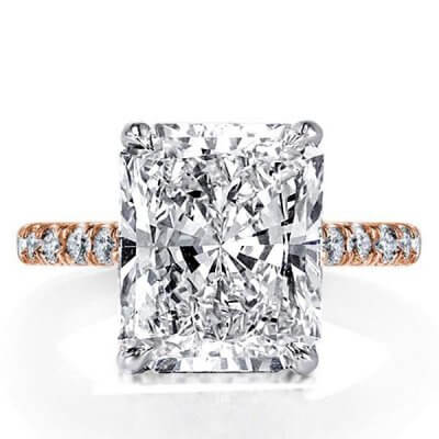 Tow Tone Classic Radiant Engagement Ring
