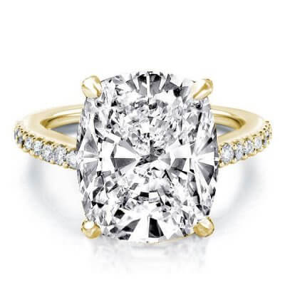 Golden Classic Cushion Engagement Ring