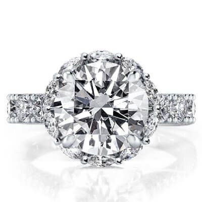 Italo Marquise Halo Created White Sapphire Engagement Ring 