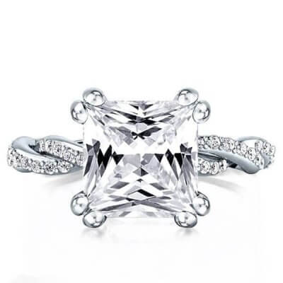 Eternity Twist Shank Double Prong Engagement Ring (2.24CT. TW.)