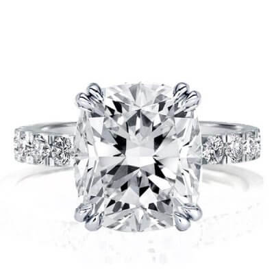Double Prong Cushion Engagement Ring