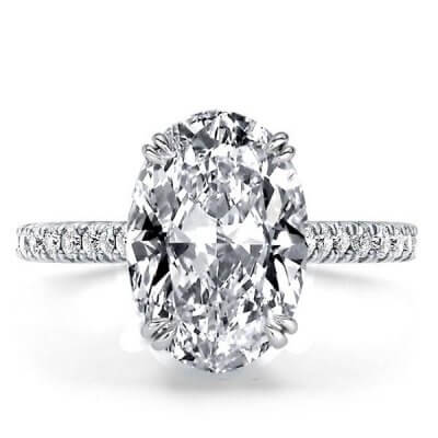 Italo Double Prong Oval Created White Sapphire Engagement Ring
