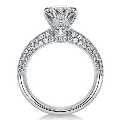 Italo Six Prong Round Created White Sapphire Engagement Ring
