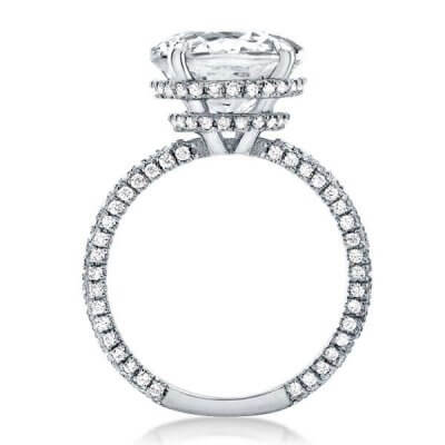 Double Hidden Halo Cushion Engagement Ring(4.15 CT. TW.)