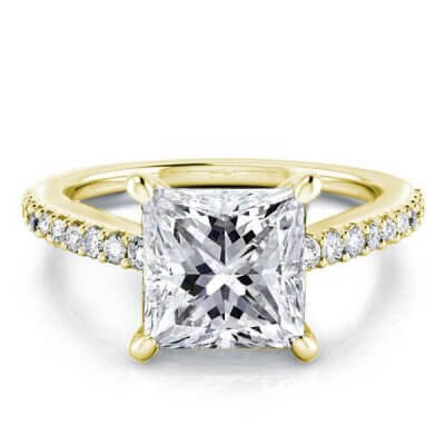 Golden Classic Princess Engagement Ring(4.15 CT. TW.)