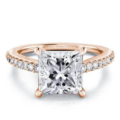 Rose Gold Classic Princess Engagement Ring(4.15 CT. TW.)