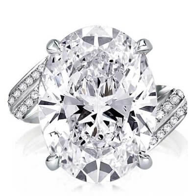 Twist Shank Oval Engagement Ring(15.35 CT.TW)