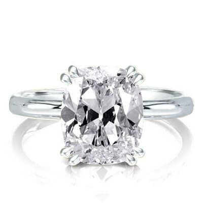 Classic Cushion Created White Sapphire Engagement Ring