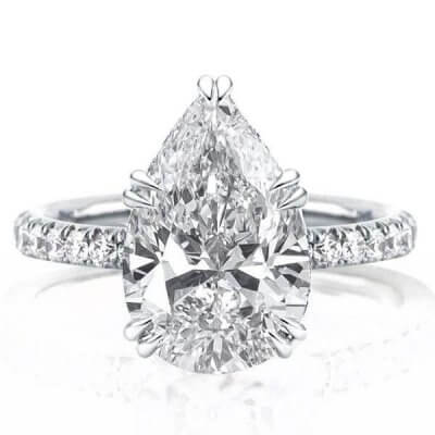 Double Prong Pear Engagement Ring(6.45 CT. TW.)