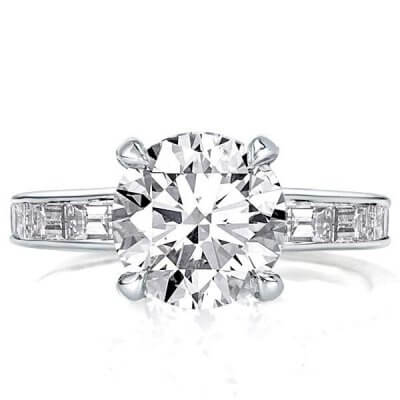 Hidden Halo Created White Sapphire Engagement Ring(3.45 CT. TW.)