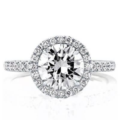 Halo Round Created White Sapphire Engagement Ring(2.95 CT. TW.)