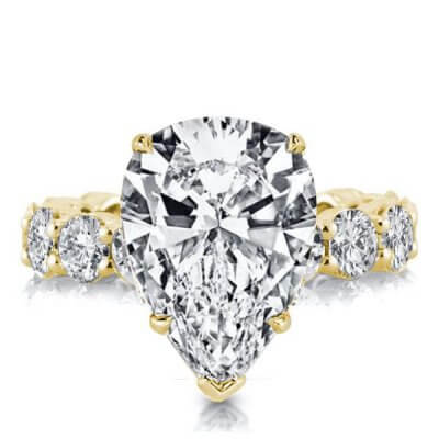 Golden Pear Eternity Created White Sapphire Engagement Ring