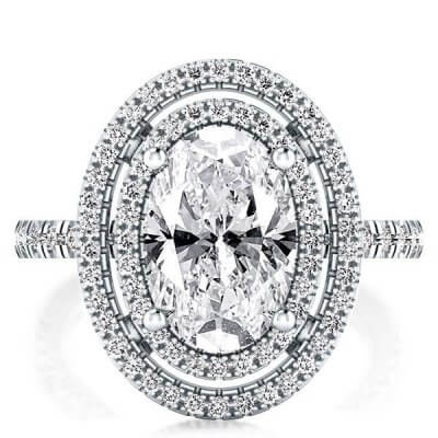 Double Halo Oval Engagement Ring (4.35 CT. TW.)