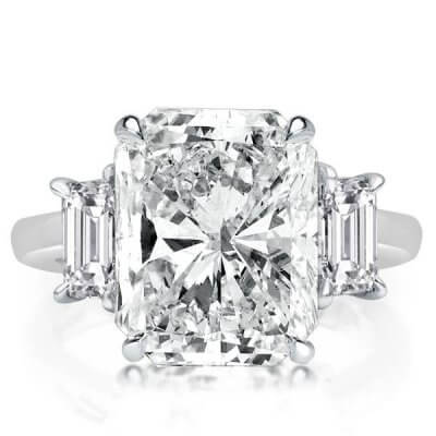 Three Stone Radiant Cut Engagement Ring