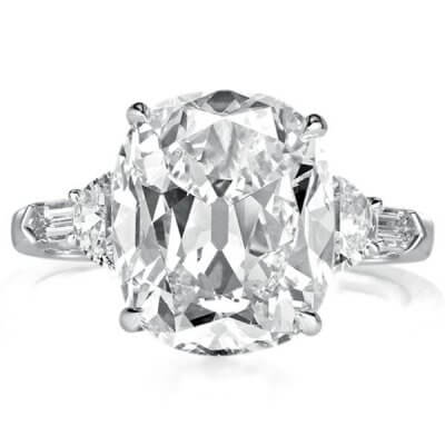 Five Stone Cushion Cut Engagement Ring