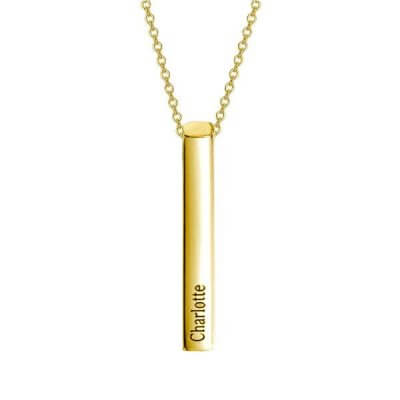 Gold Plating Bar Name Necklace