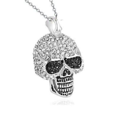 Vintage Skull Design Round Cut Stainless Steel Pendant Necklace