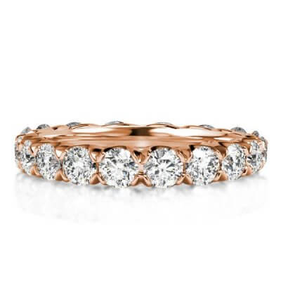  Rose Gold Eternity Created Sapphire Wedding Band(2.80 CT. TW)
